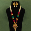 Rani & Green Color Matte Gold Necklace Set (TPLN231RNIGRN)