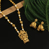 Gold Color Matte Gold Temple Necklace Set (TPLN234GLD)