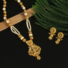Gold Color Matte Gold Necklace Set (TPLN239GLD)
