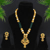 Green Color Matte Gold Necklace Set (TPLN239GRN)