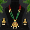 Maroon & Green Color Matte Gold Necklace Set (TPLN246MG)
