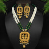 Green Color Matte Gold Necklace Set (TPLN252GRN)