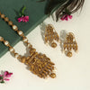 Gold Color Lord Radha Krishna Rajwadi Matte Gold Necklace Set (TPLN254GLD)