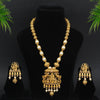 Gold Color Lord Radha Krishna Rajwadi Matte Gold Necklace Set (TPLN254GLD)