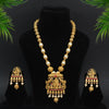Maroon Color Lord Radha Krishna Rajwadi Matte Gold Temple Necklace Set (TPLN254MRN)