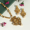 Gold Color Rajwadi Matte Gold Necklace Set (TPLN257GLD)