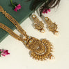 Gold Color Rajwadi Matte Gold Necklace Set (TPLN261GLD)