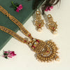 Maroon Color Rajwadi Matte Gold Necklace Set (TPLN261MRN)