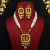 Rani Color Matte Gold Temple Necklace Set (TPLN270RNI)