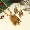 Gold Color Matte Gold Rajwadi Temple Necklace Set (TPLN274GLD)