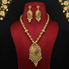 Maroon & Green Color Matte Gold Necklace Set (TPLN275MG)