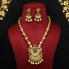 Maroon & Green Color Matte Gold Necklace Set (TPLN277MG)