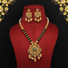 Green Color Matte Gold Necklace Set (TPLN278GRN)