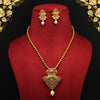 Maroon & Green Color Matte Gold Necklace Set (TPLN286MG)