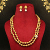 Gold Color Rajwadi Matte Gold Necklace Set (TPLN288GLD)