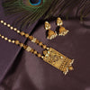 Gold Color Matte Gold Temple Necklace Set (TPLN292GLD)