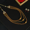 Maroon & Green Color Matte Gold Necklace Set (TPLN300MG)