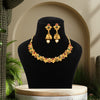 Maroon & Green Color Matte Gold Necklace Set (TPLN303MG)