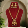 Gold Color Vilandi Kundan Matte Gold Rajwadi Temple Necklace Set (TPLN318GLD)