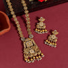 Gold Color Vilandi Kundan Matte Gold Rajwadi Temple Necklace Set (TPLN318GLD)