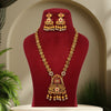 Rani Color Vilandi Kundan Matte Gold Temple Necklace Set (TPLN318RNI)