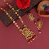 Rani Color Vilandi Kundan Matte Gold Temple Necklace Set (TPLN319RNI)
