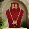 Rani Color Vilandi Kundan Matte Gold Temple Necklace Set (TPLN322RNI)