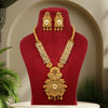 Rani Color Vilandi Kundan Matte Gold Temple Necklace Set (TPLN329RNI)