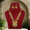 Rani Color Vilandi Kundan Matte Gold Temple Necklace Set (TPLN331RNI)