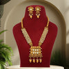 Rani Color Kundan Matte Gold Temple Necklace Set (TPLN334RNI)