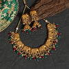 Rani & Green Color Rajwadi Matte Gold Necklace Set (TPLN418RNIGRN)