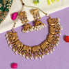 White Color Rajwadi Matte Gold Necklace Set (TPLN418WHT)