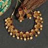 Rani Color Matte Gold Temple Necklace Set (TPLN423RNI)