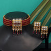 Rani Color Choker Matte Gold Temple Necklace Set (TPLN427RNI)