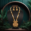 Gold Color Matte Gold Rajwadi Temple Necklace Set (TPLN451GLD)