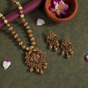 Rani Color Long Matte Gold Temple Necklace Set (TPLN545RNI)