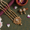 Gold Color Long Matte Gold Rajwadi Temple Necklace Set (TPLN546GLD)