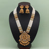 Gold Color Lord Ganesha Matte Gold Temple Necklace Set (TPLN581GLD)