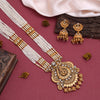 Gold Color Lord Ganesha Matte Gold Temple Necklace Set (TPLN581GLD)