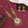 Gold Color Meena Work Matte Gold Rajwadi Temple Necklace Set (TPLN582GLD)