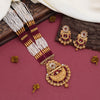 Rani Color Vilandi Kundan Matte Gold Temple Necklace Set (TPLN591RNI)