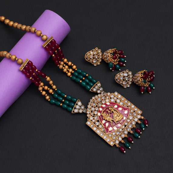 Ruby Beads Pendant Set