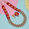 Rani Color Goddess Lakshmi Temple Necklace Set (TPLN600RNI)