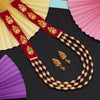 Rani Color Goddess Lakshmi Temple Necklace Set (TPLN600RNI)