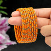 Orange Color Rhinestone Thread Bangle Set: 2.6 (TRB162ORG-2.6)