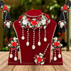 Red & White Color Synthetic Rose Floral Bridal Set (TRN1765REDWHT)