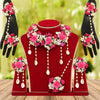 Rani Color Synthetic Rose Floral Bridal Set (TRN1765RNI)