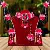 Rani Color Synthetic Rose Floral Bridal Set (TRN1766RNI)