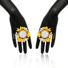 White & Yellow Color Synthetic Rose Floral Bridal Set (TRN1767WHTYLW)