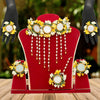 Yellow Color Mirror Work Synthetic Rose Floral Bridal Set (TRN1769YLW)